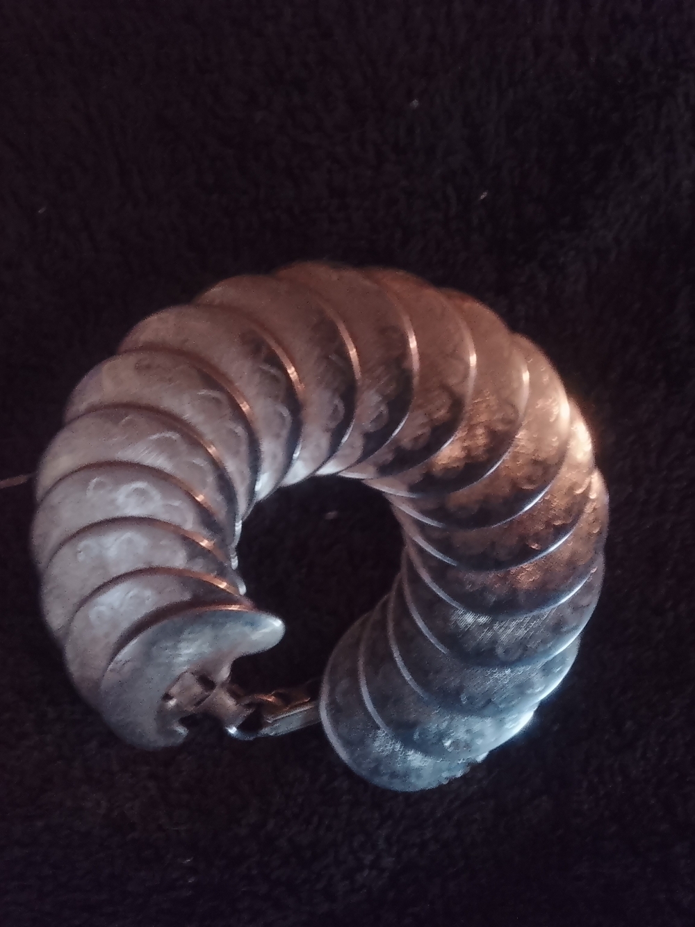 Chunky Silver-Tone Spiral Statement Bracelet